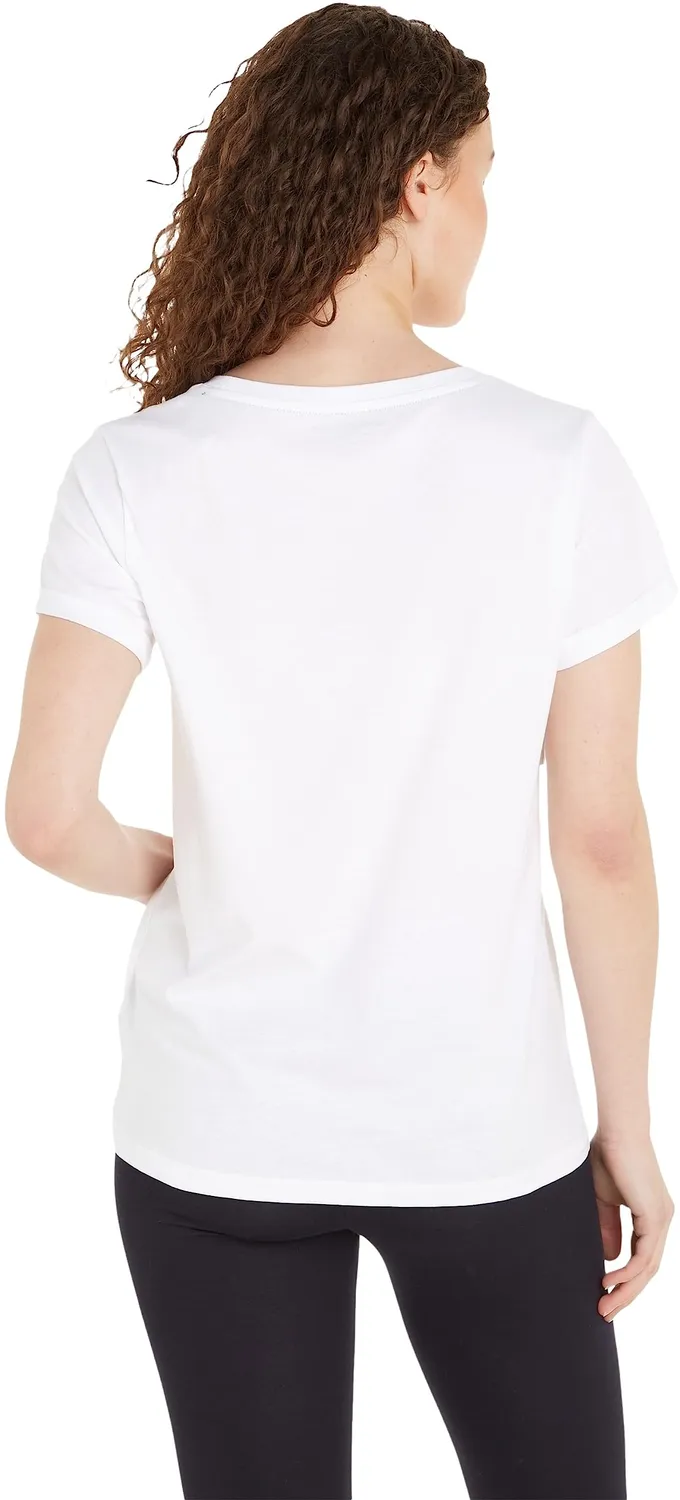 Tommy Hilfiger T-shirt Donna Scollo Rotondo White cotone
