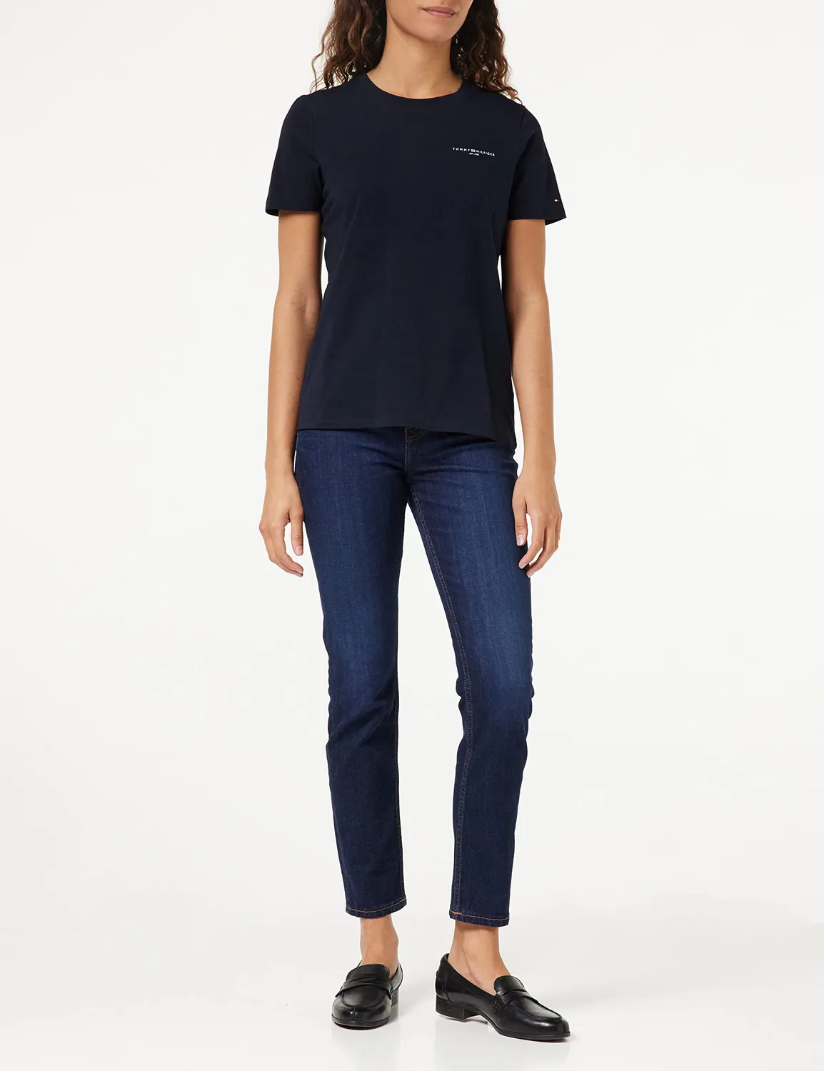 Tommy Hilfiger 1985 T-shirt Donna Scollo Rotondo Maniche Corte