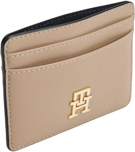 Tommy Hilfiger Feminine Logo Porta Carte Donna Beige