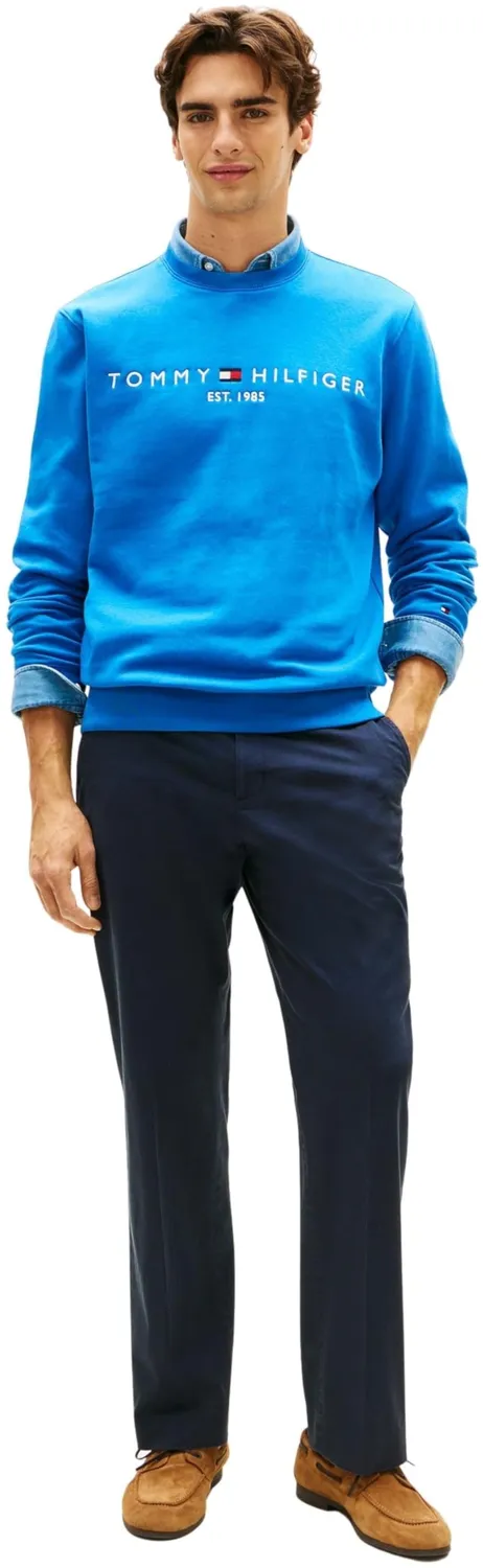 Tommy felpa logo uomo blu Blue Orbit M girocollo
