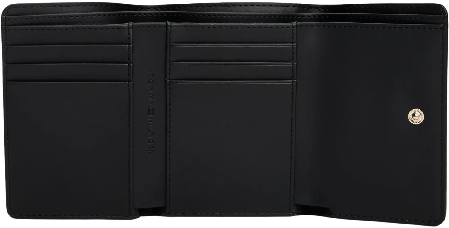 Tommy Hilfiger Flag Trifold Portafoglio Nero 12x9 cm
