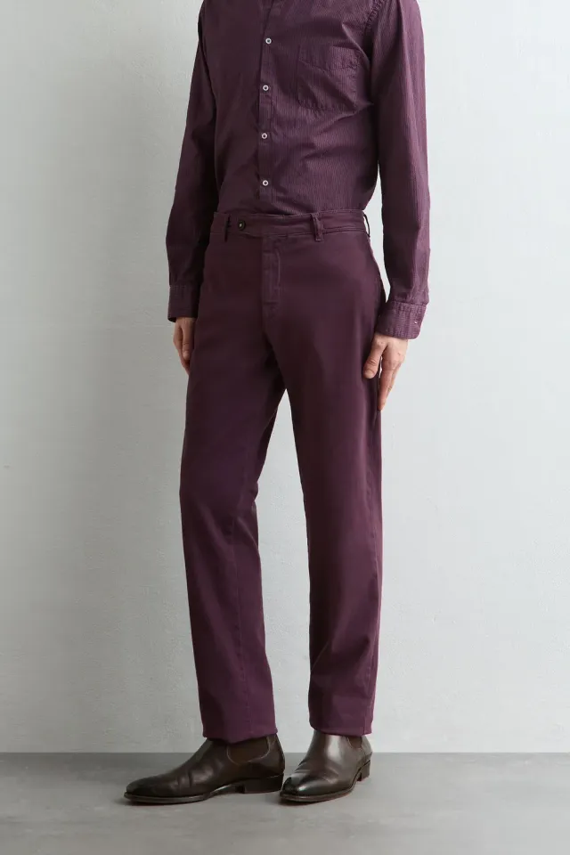 Massimo Alba Winch2 pantaloni uomo Tibetan Red cotone