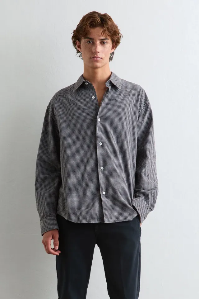 Massimo Alba Boxy camicia uomo Air Blue relaxed