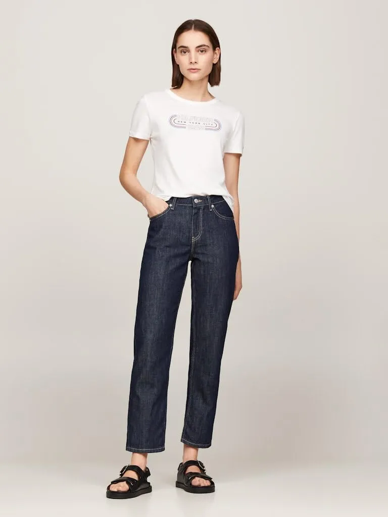 Tommy Hilfiger Slim Fit t-shirt donna XXS bianco cotone