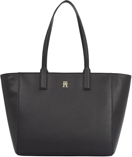 Tommy Hilfiger Soft Logo Tote Bag Nera con Zip