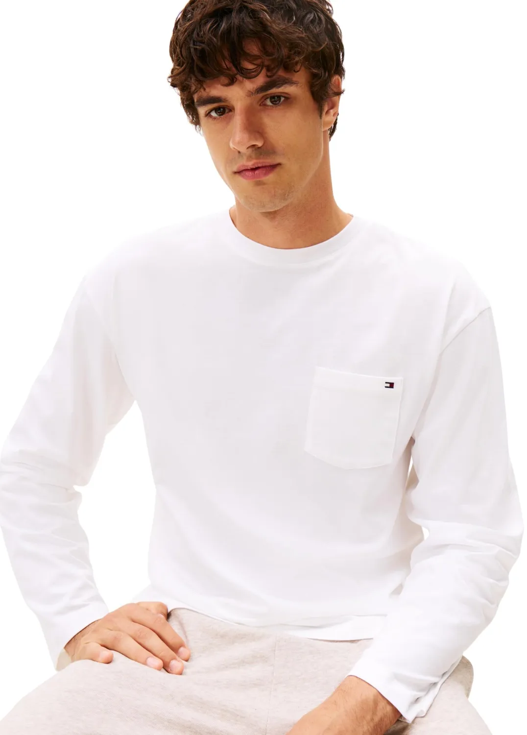 Tommy Hilfiger Pocket Tee maglietta maniche lunghe XL taschino