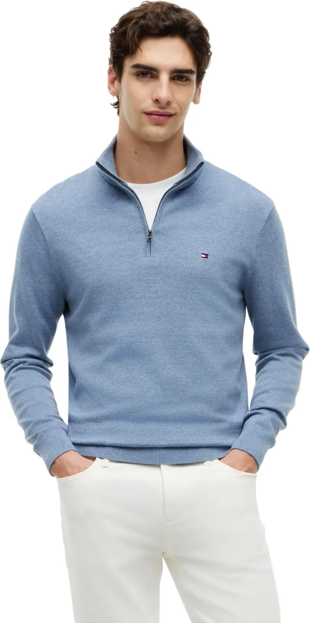 Tommy Hilfiger Essential Cotton Zip Mock MW0MW37331 Maglione L