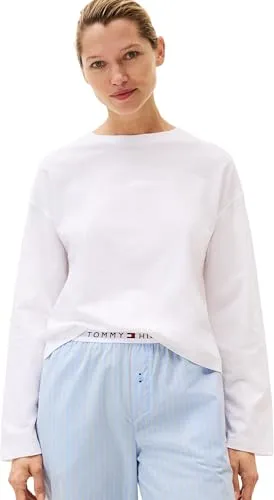 Tommy Hilfiger Logo UW0UW06240 T-Shirt Donna ML manica lunga