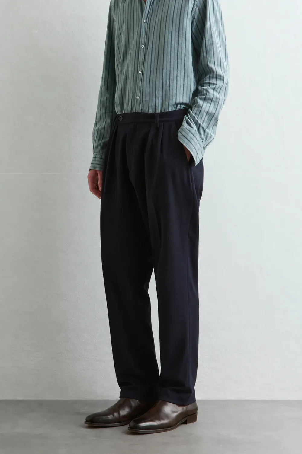Massimo Alba Stan pantaloni uomo lana dark blue