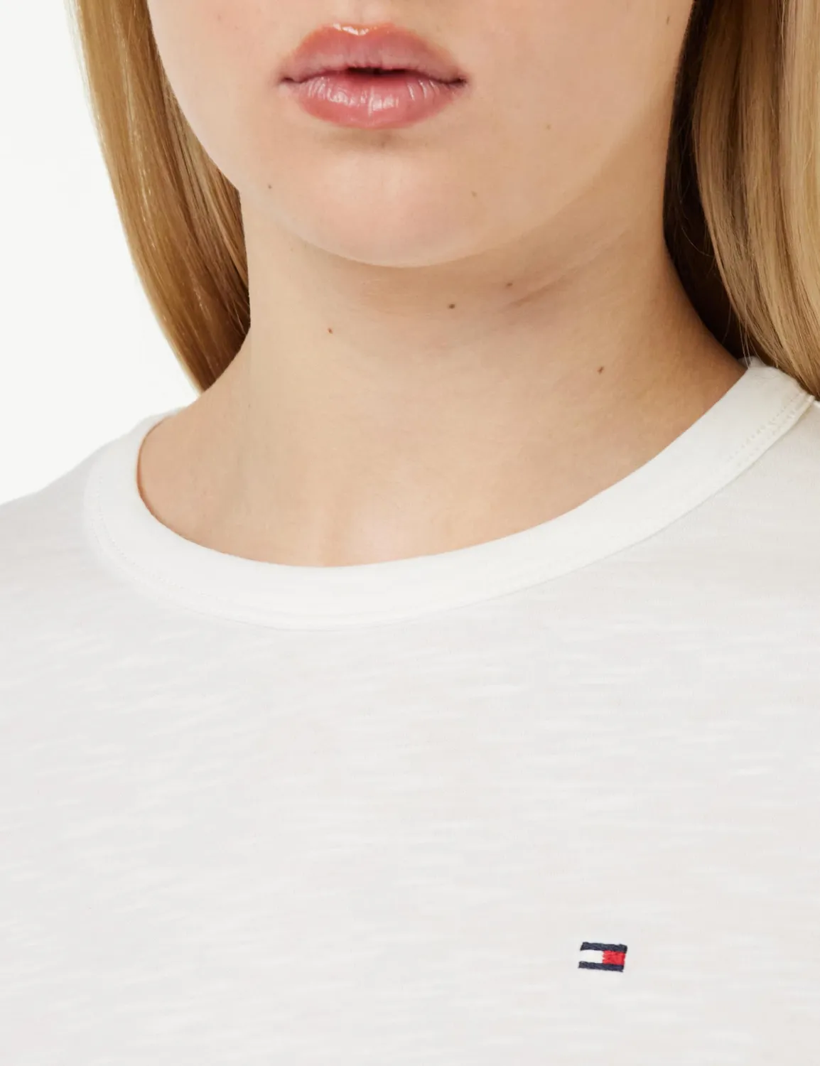 Tommy Hilfiger 1985 Slub t-shirt donna M bianca slim