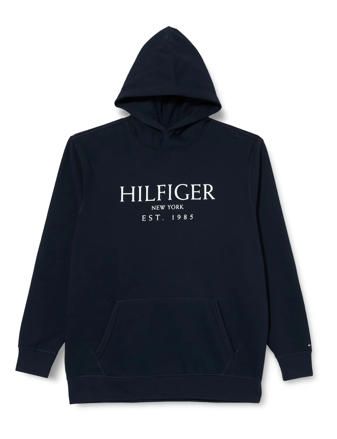 Tommy Hilfiger felpa uomo cappuccio logo nera cotone