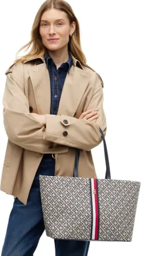 Tommy Hilfiger TH Jacquard Ess AW0AW19063 tote blu jacquard