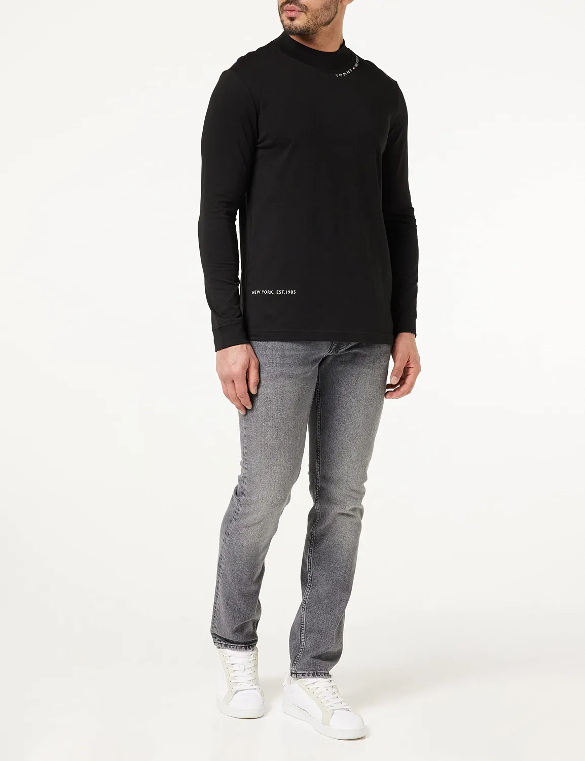 Tommy Hilfiger Multi Placement Mock maglia uomo manica lunga giroalto