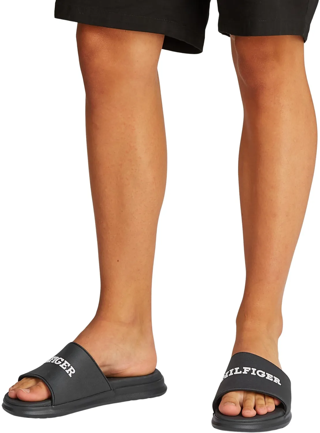 Tommy Hilfiger Dual Density Pool Slide ciabatte uomo 46 nere logo