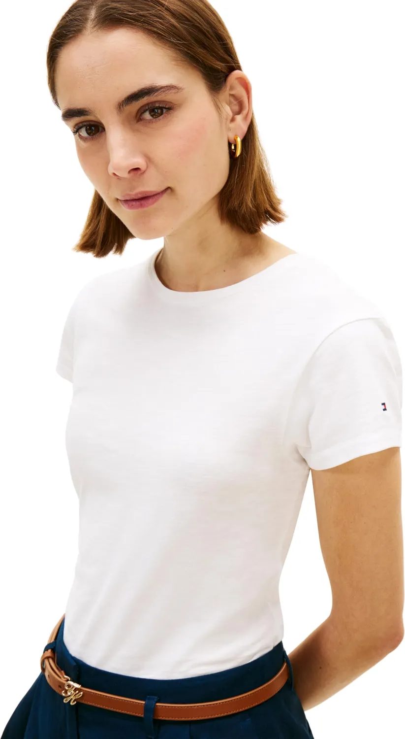 Tommy Hilfiger Co Slub Slim WW0WW48702 t-shirt donna manica corta