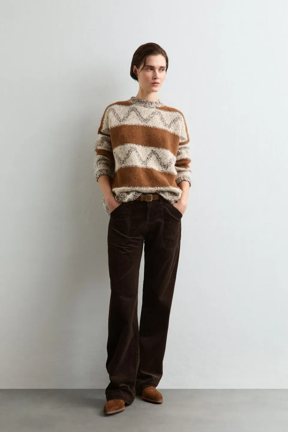 Massimo Alba Juliet maglione jacquard lana cookie
