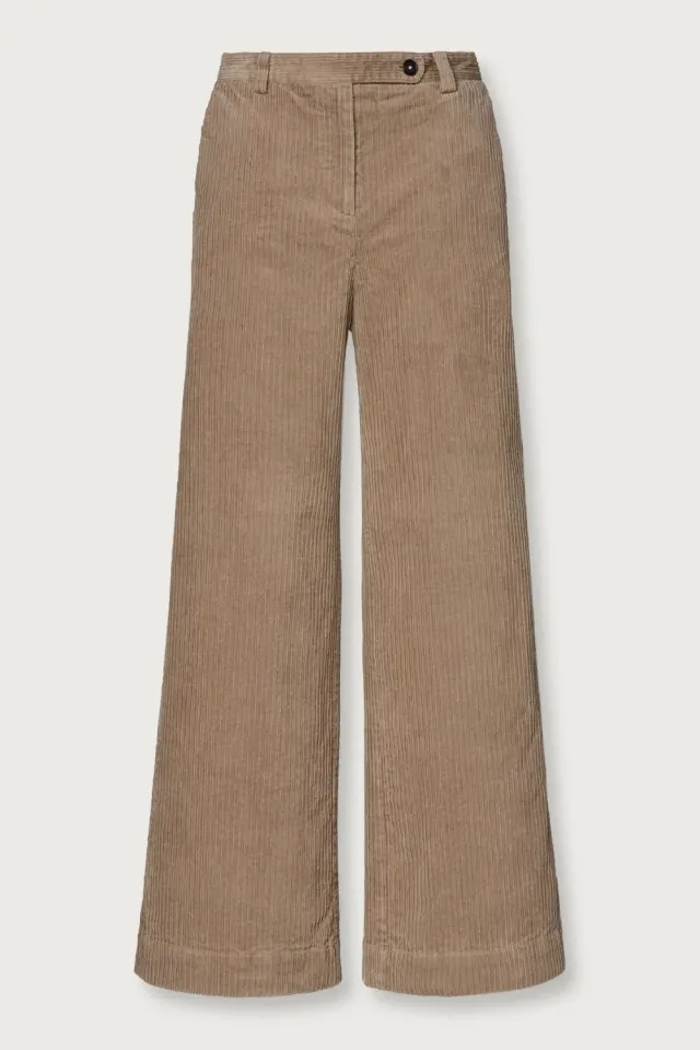 Massimo Alba Lamna pantaloni palazzo velluto taupe