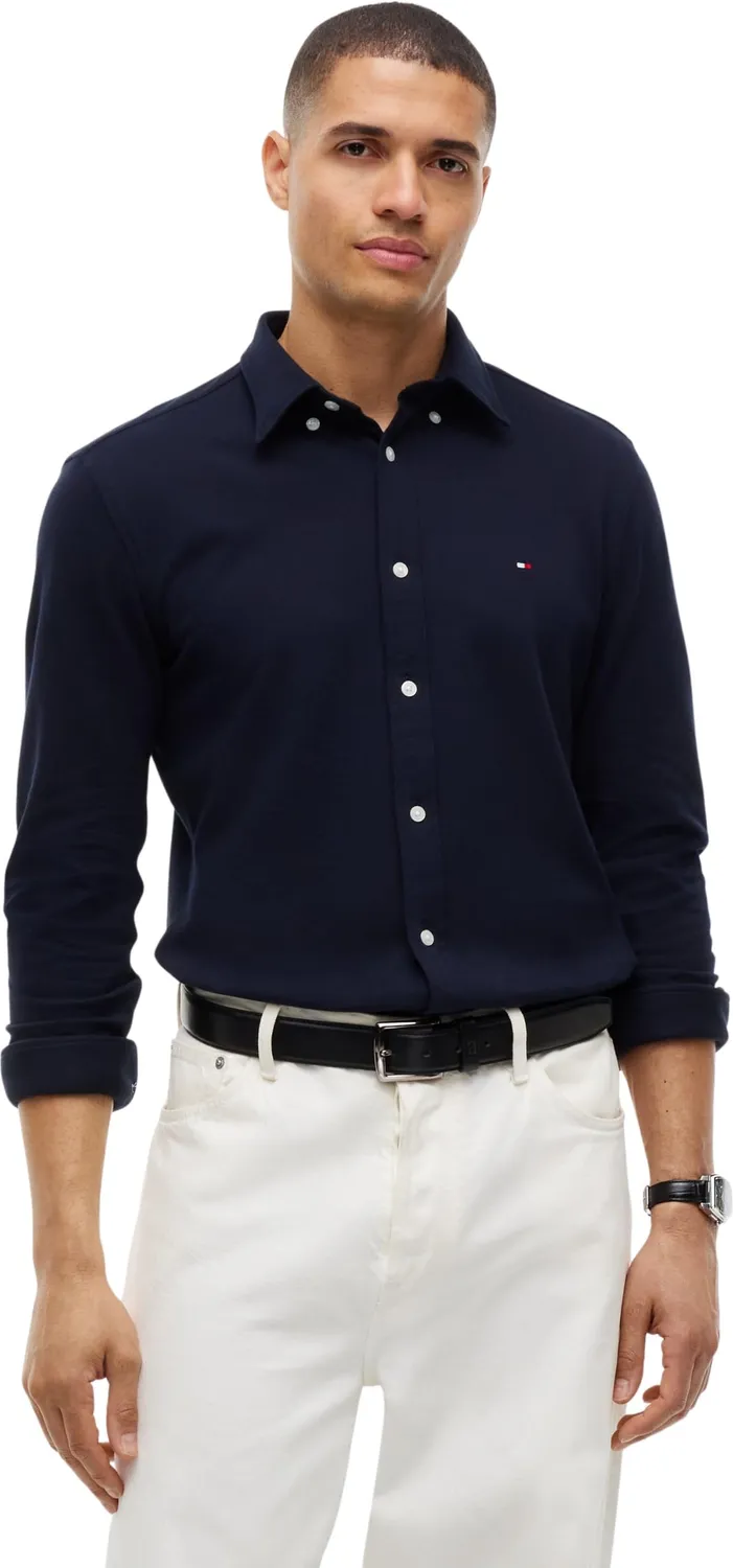 Tommy Hilfiger Knitted MW0MW44587 camicia uomo maglia blu