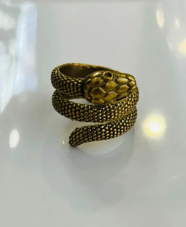 LOL Roma anello serpente ottone regolabile