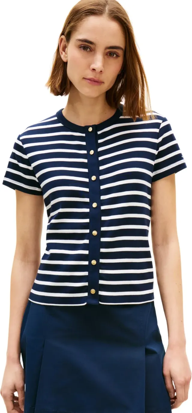 Tommy Hilfiger maglietta donna manica corta avorio taglia XL