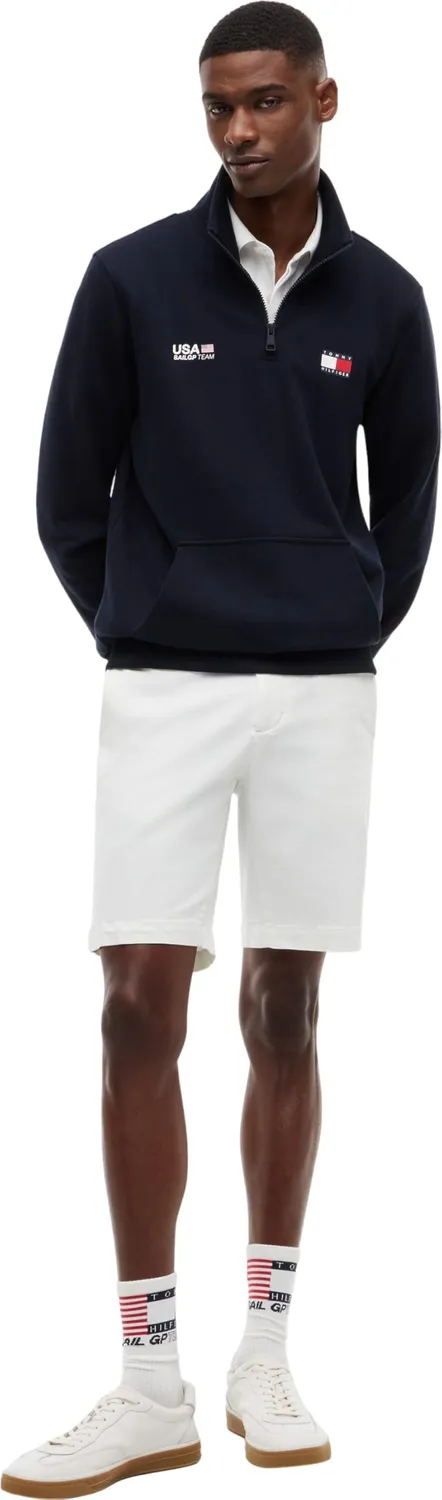 Tommy Hilfiger SailGP MW0MW44687 felpa uomo mezza zip XL blu