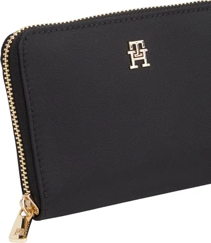 Tommy Hilfiger Icon Portafoglio Donna Nylon Nero con Zip