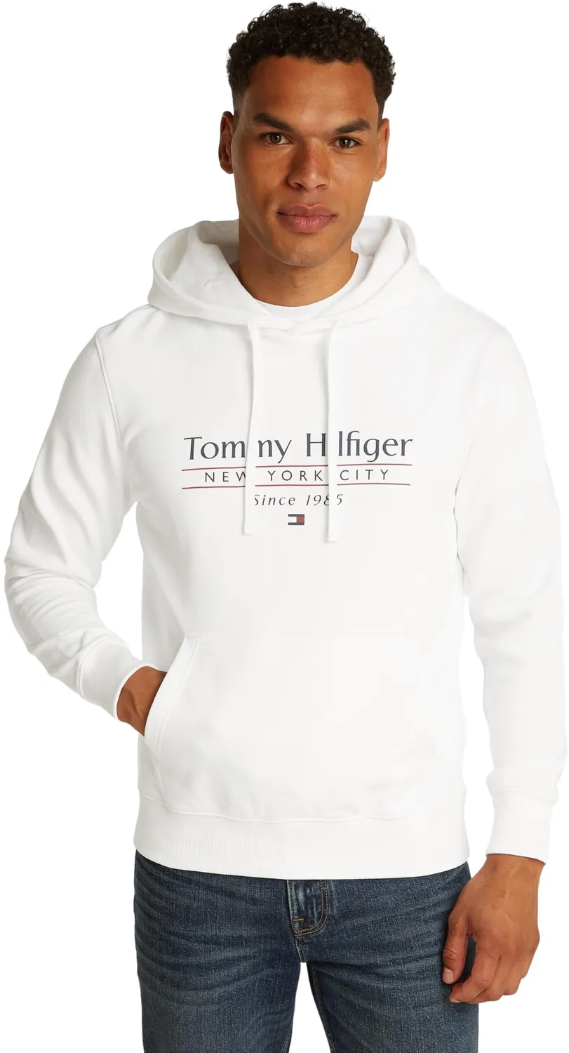 Tommy Hilfiger Center Stack felpa uomo nera cappuccio