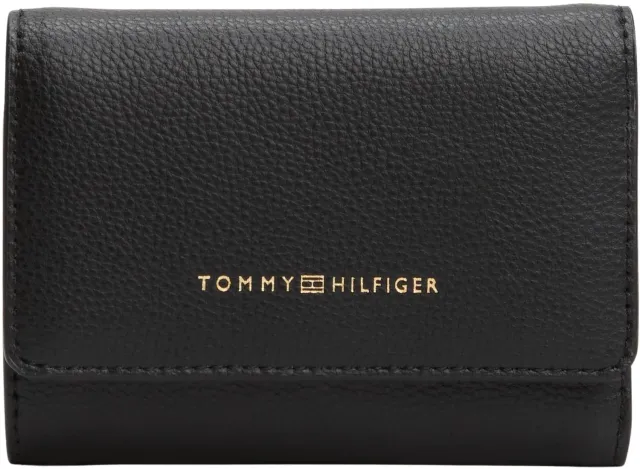 Tommy Hilfiger Logotape Portafogli Donna Trifold Nero