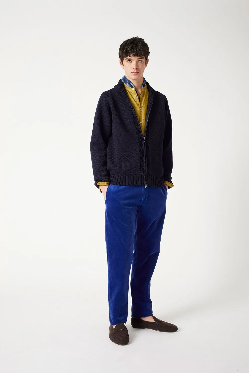 Massimo Alba TISSUE bandana cashmere blu scuro