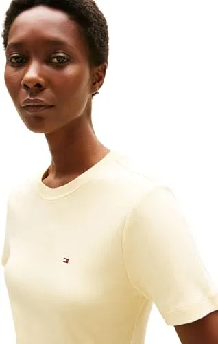 Tommy Hilfiger New Slim Cody t-shirt donna gialla S girocollo