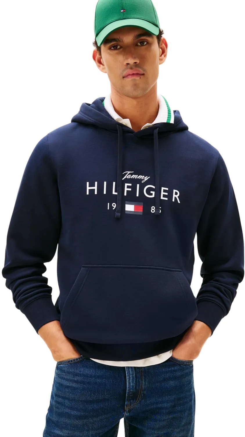 Tommy Hilfiger Brand Love Big Hilfiger felpa unisex nera