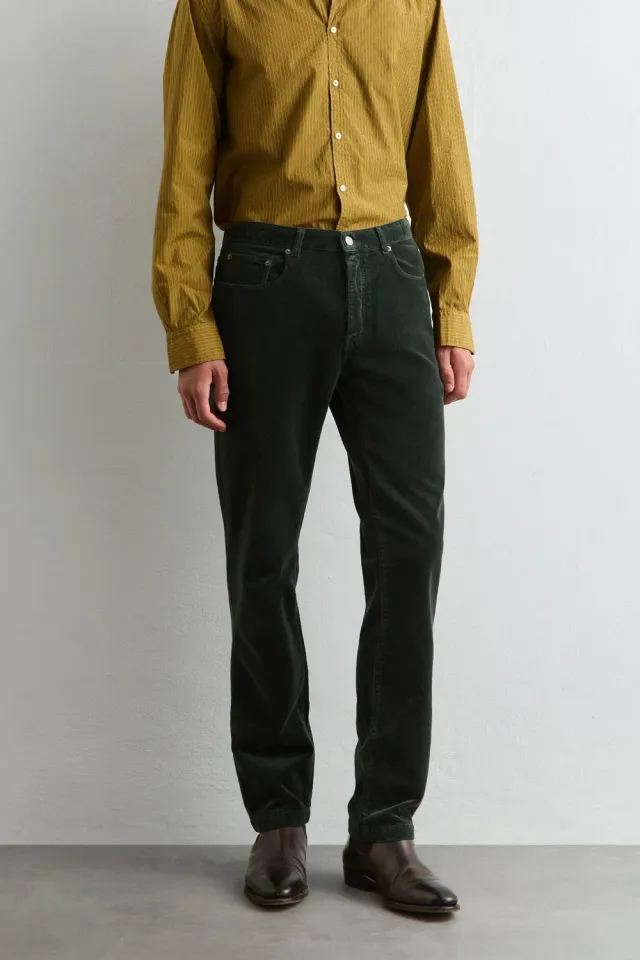 Massimo Alba Alunga pantaloni uomo Forest Night slim