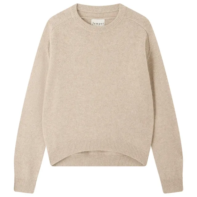 Jumper 1234 Cashmere Oversize Crew maglione marrone chiaro pesante