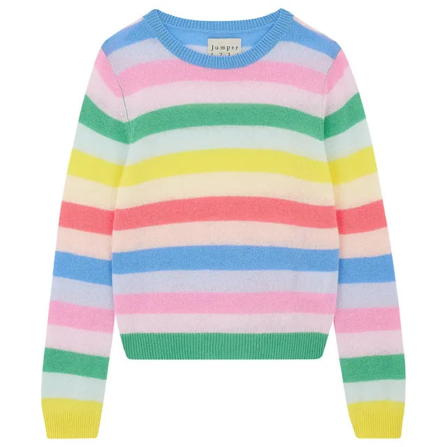 Jumper 1234 Cashmere Stripe Crew maglione righe multi leggero