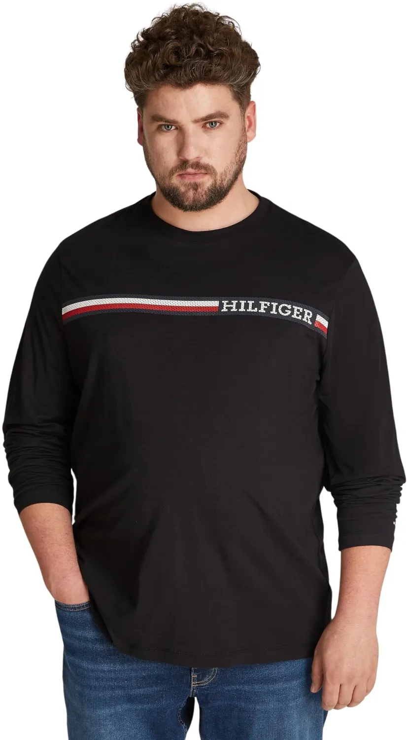 Tommy Hilfiger Chest Stripe Maglia Maniche Lunghe Uomo XXL Blu