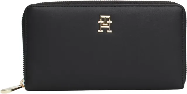Tommy Hilfiger Poppy portafoglio large nero con zip 19 cm