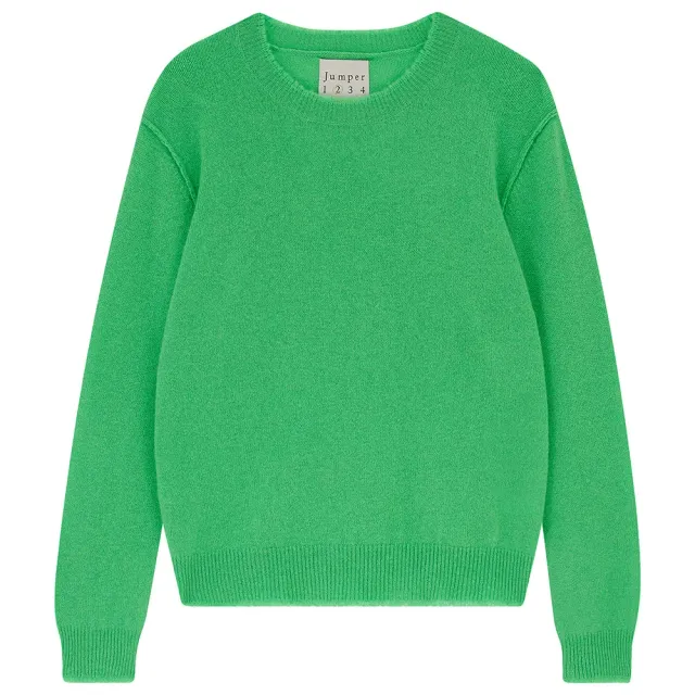 Jumper 1234 Cashmere Distressed Crew maglione verde leggero