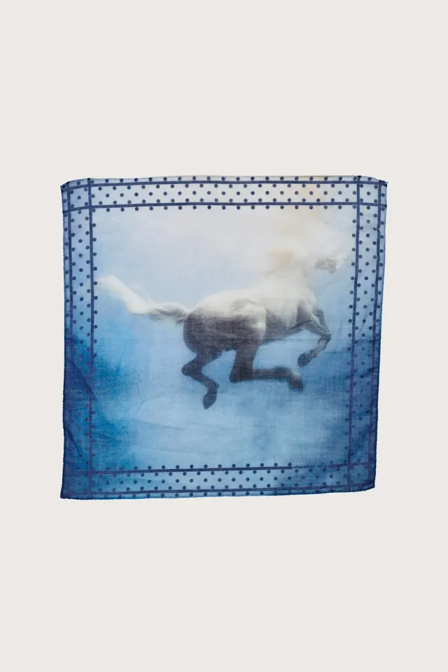 Massimo Alba Hanky1 fazzoletto cotone blu 45x45