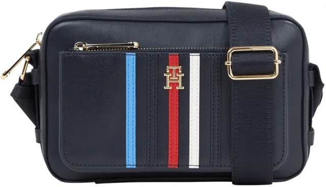 Tommy Hilfiger Iconic Camera Bag Pelle Sintetica Blu Space Blue