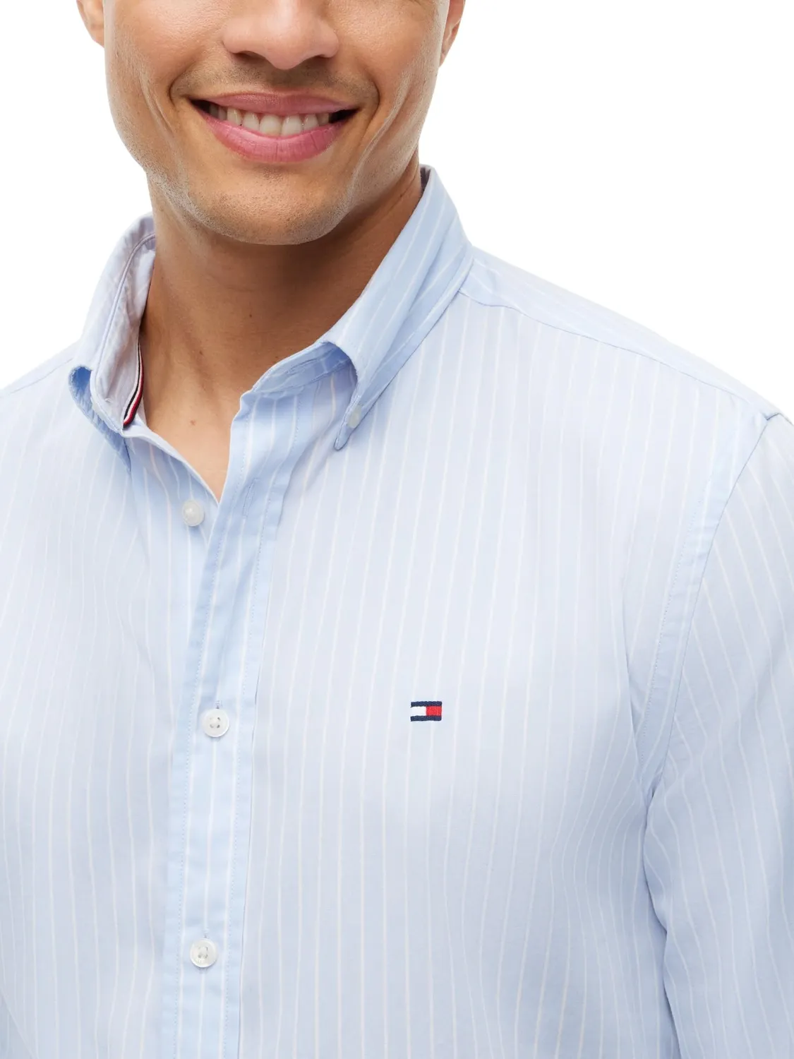 Tommy Hilfiger Flex MW0MW44571 Camicia Uomo L Ancient Blue Stripe
