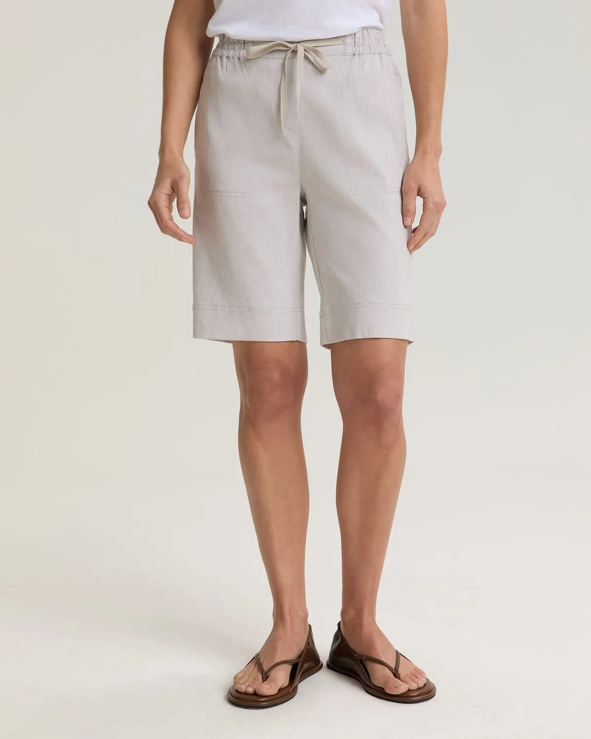 Sportscraft Rosa shorts lino vita elastica donna