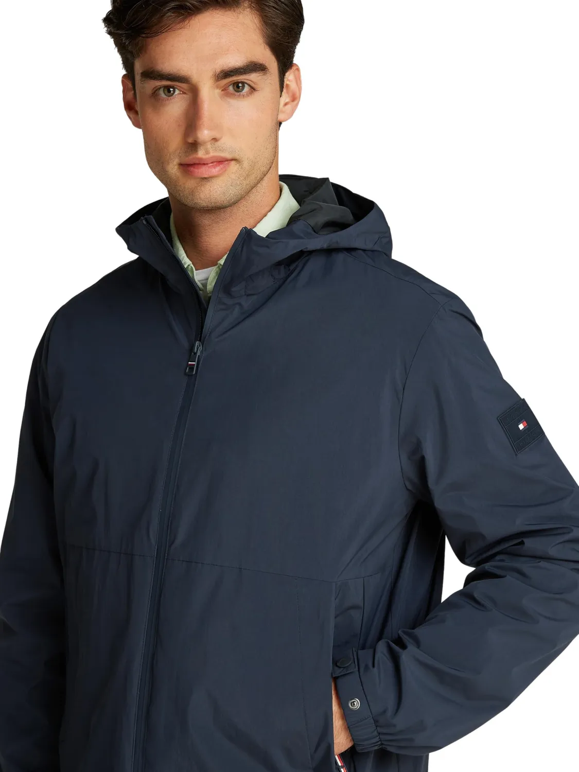 Tommy Hilfiger Branded Hooded giacca a vento uomo con cappuccio