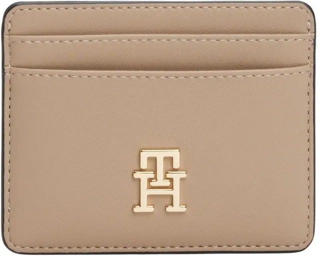 Tommy Hilfiger Feminine Logo Porta Carte Donna Beige