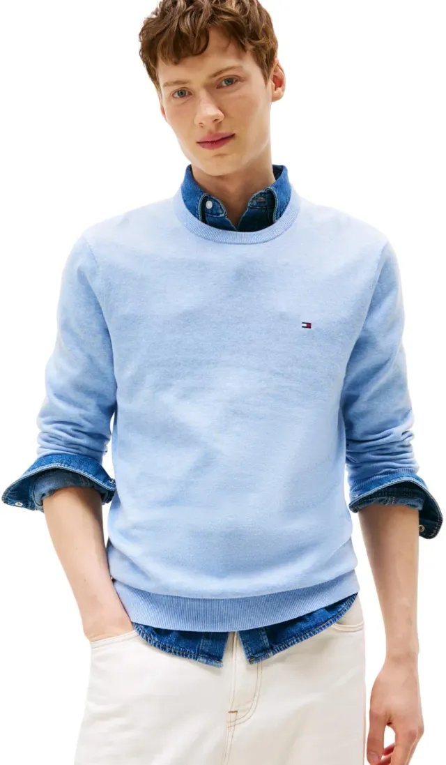 Tommy Hilfiger Essential Cotton maglione blu S girocollo