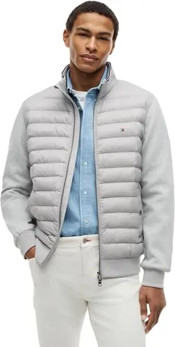 Tommy Hilfiger felpa zip uomo cotone blu grigio