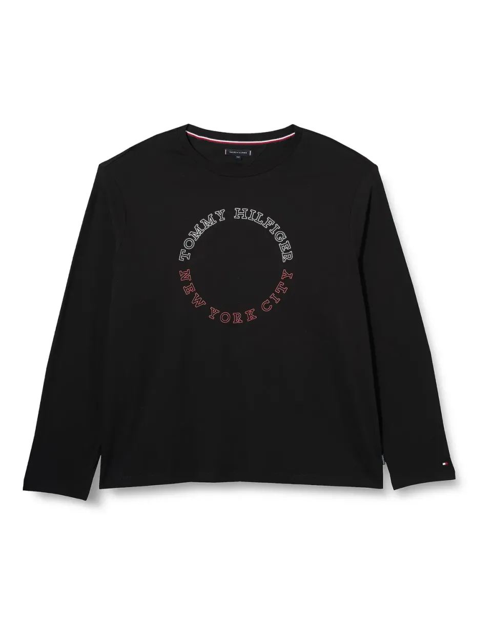 Tommy Hilfiger maglietta manica lunga uomo blu taglie forti cotone