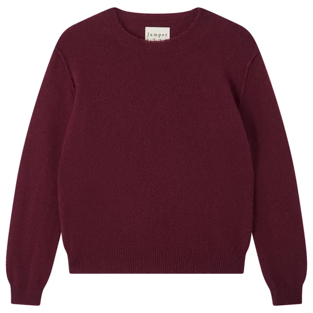 Jumper 1234 Cashmere Distressed Crew maglione bordeaux