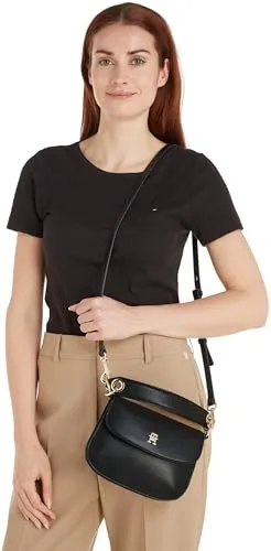 Tommy Hilfiger Chic Flap Crossover Borsa Tracolla Donna Nera