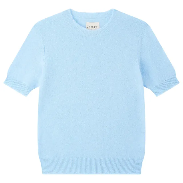 Jumper 1234 Distressed T-Shirt maglia cashmere azzurra