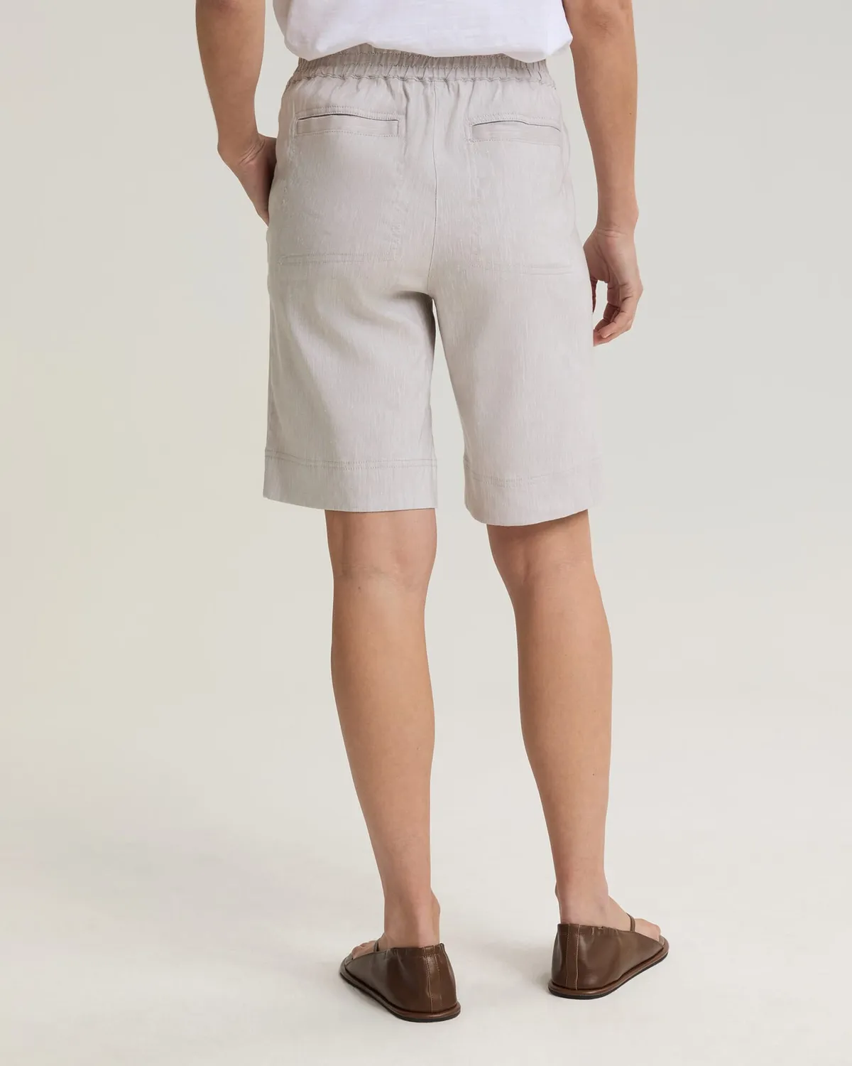 Sportscraft Rosa shorts lino vita elastica donna
